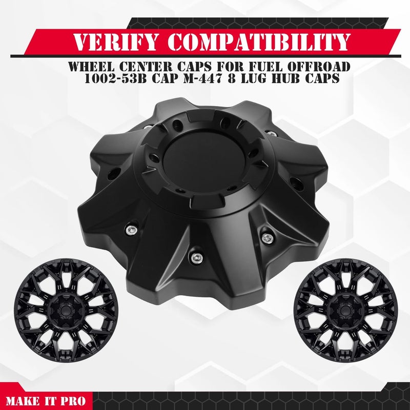 KitsPro Wheel Center Caps for Fuel Offroad Rim 1002-53B Logo Cap M-447 Replacement Hub Cap, Pack of 1 - Image 2